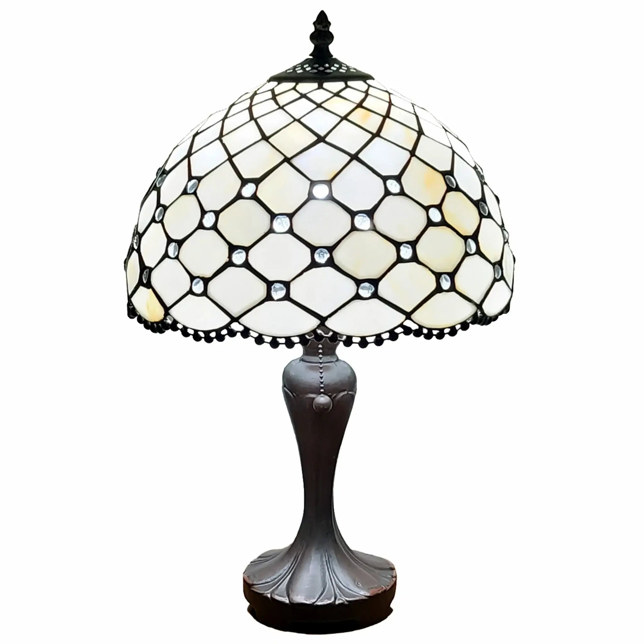 19" Dark Brown Metal Candlestick Table Lamp With White Dome Shade - Homeroots - Flyclothing LLC