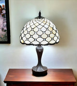 19" Dark Brown Metal Candlestick Table Lamp With White Dome Shade - Homeroots - Flyclothing LLC