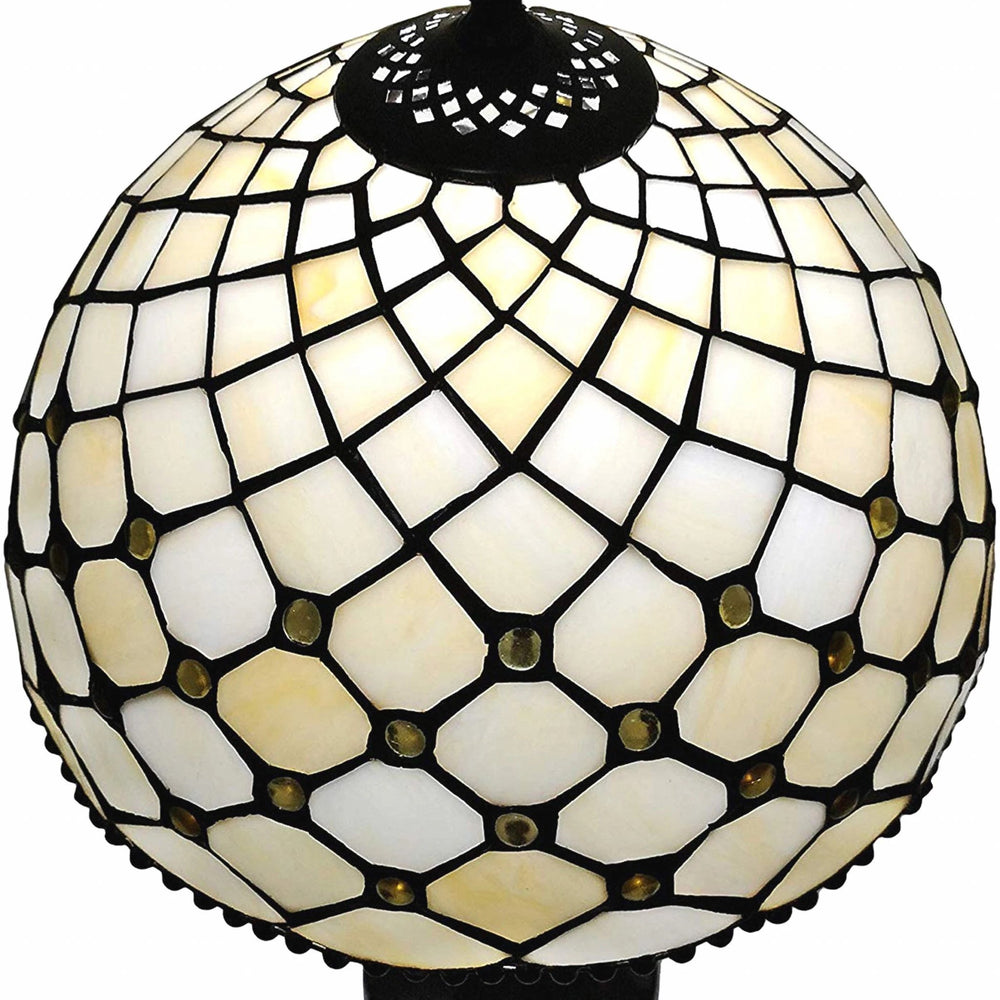 19" Dark Brown Metal Candlestick Table Lamp With White Dome Shade - Homeroots - Flyclothing LLC