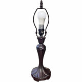 19" Dark Brown Metal Candlestick Table Lamp With White Dome Shade - Homeroots - Flyclothing LLC