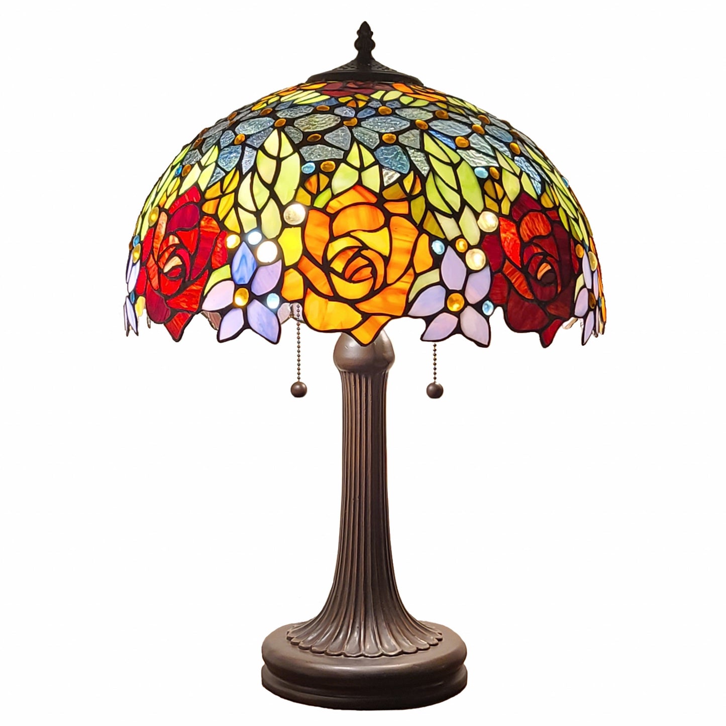 24" Dark Brown Metal Two Light Candlestick Table Lamp With Orange Shade - Homeroots - Flyclothing LLC