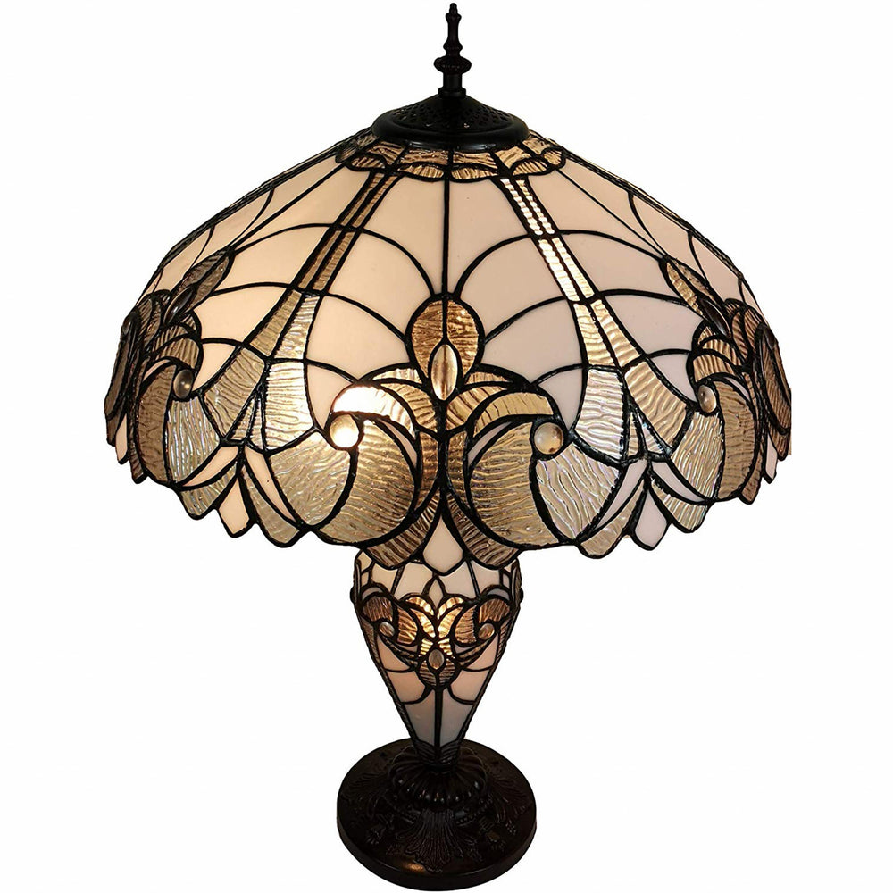 27" Dark Brown Metal Two Light Candlestick Table Lamp With Beige Shade - Homeroots