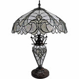 27" Dark Brown Metal Two Light Candlestick Table Lamp With Beige Shade - Homeroots