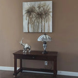 27" Dark Brown Metal Two Light Candlestick Table Lamp With Beige Shade - Homeroots