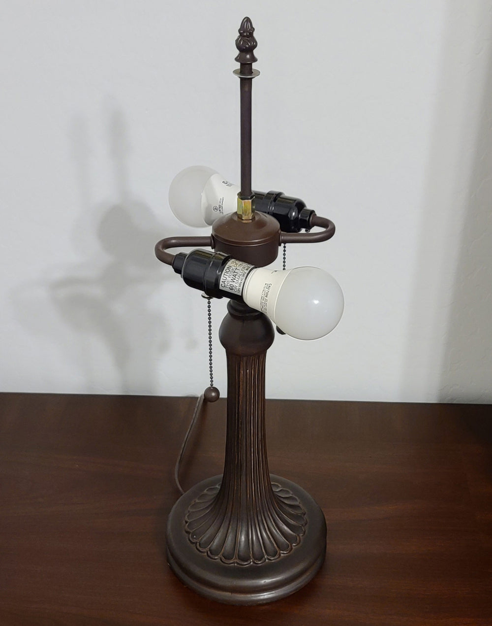 24" Dark Brown Metal Two Light Candlestick Table Lamp With Dark Brown Shade - Homeroots - Flyclothing LLC