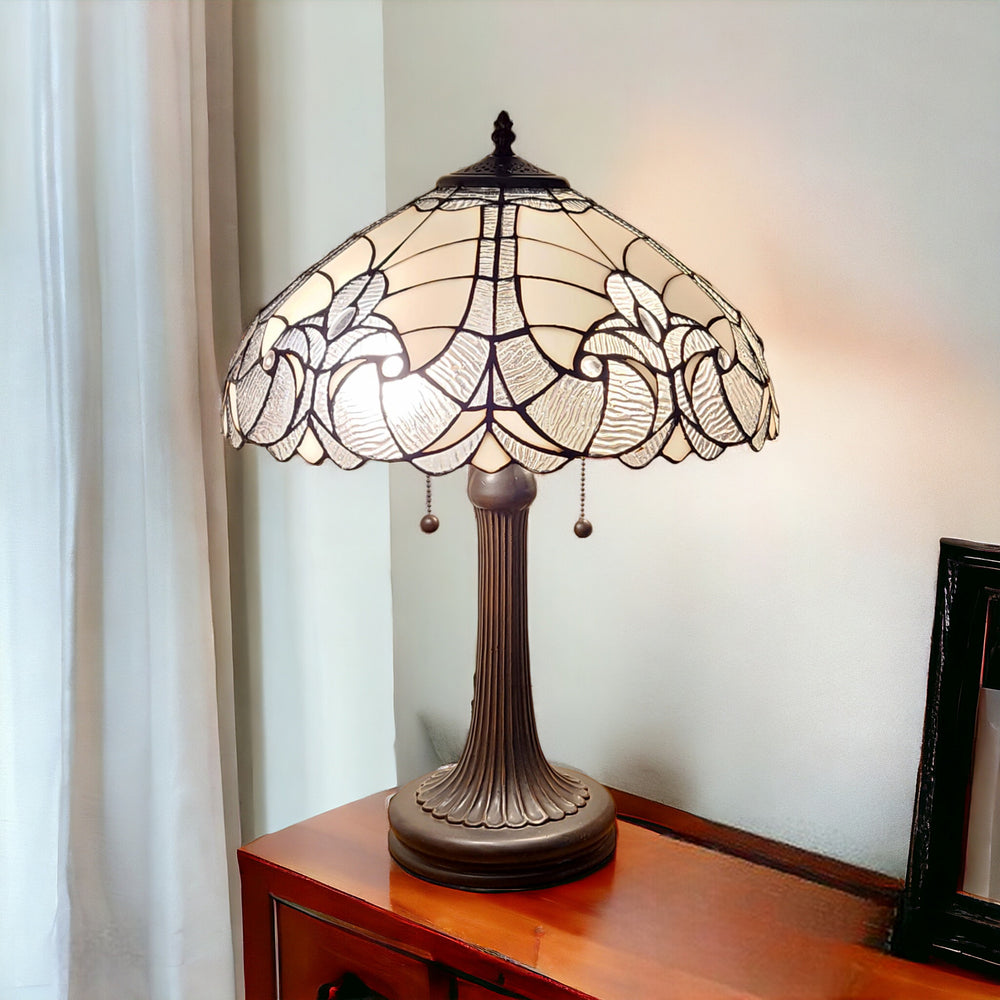 24" Dark Brown Metal Two Light Candlestick Table Lamp With Dark Brown Shade - Homeroots
