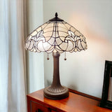 24" Dark Brown Metal Two Light Candlestick Table Lamp With Dark Brown Shade - Homeroots