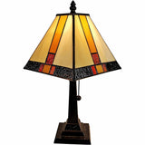 15" Dark Brown Metal Candlestick Table Lamp With Beige Empire Shade - Homeroots