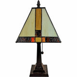 15" Dark Brown Metal Candlestick Table Lamp With Beige Empire Shade - Homeroots