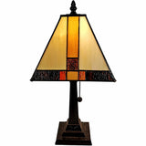 15" Dark Brown Metal Candlestick Table Lamp With Beige Empire Shade - Homeroots