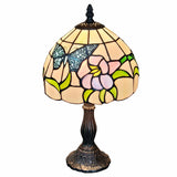 15" Dark Brown Metal Candlestick Table Lamp With Ivory Dome Shade - Homeroots