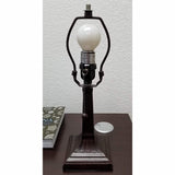 15" Dark Brown Metal Candlestick Table Lamp With White Empire Shade - Homeroots - Flyclothing LLC