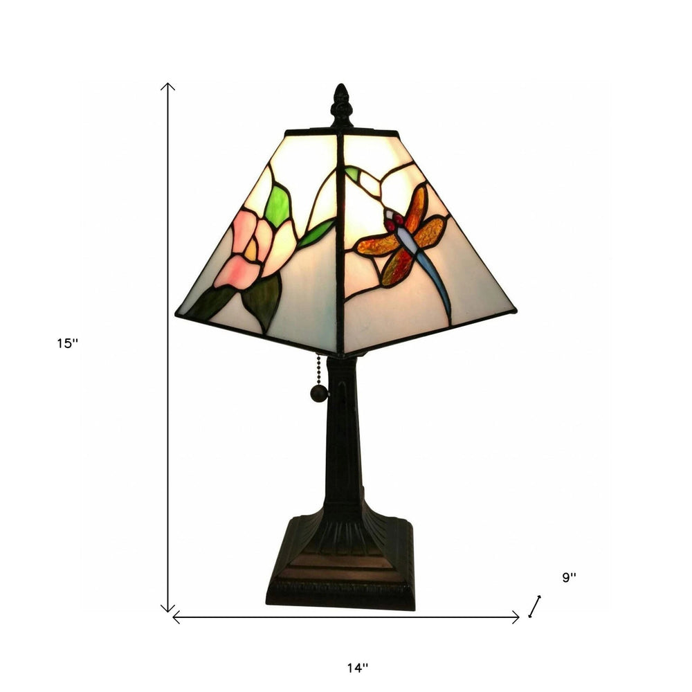 15" Dark Brown Metal Candlestick Table Lamp With White Empire Shade - Homeroots - Flyclothing LLC