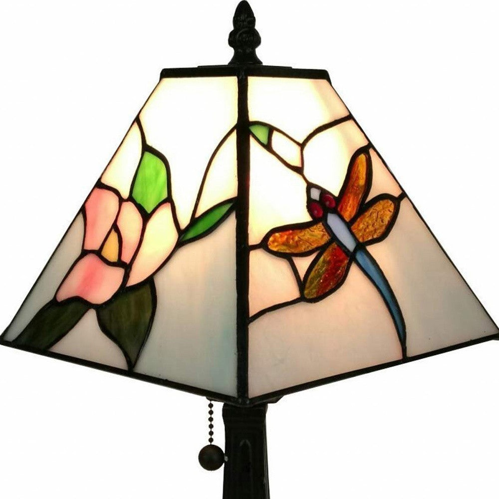 15" Dark Brown Metal Candlestick Table Lamp With White Empire Shade - Homeroots - Flyclothing LLC