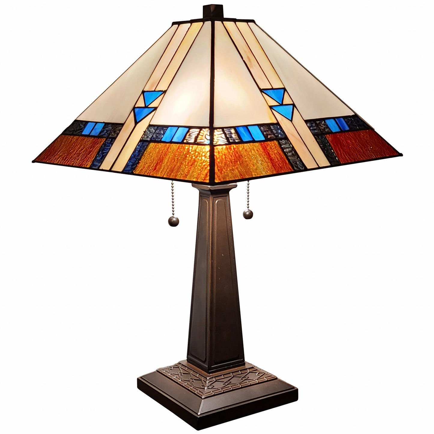 22" Dark Brown Metal Two Light Candlestick Table Lamp With Off White Empire Shade - Homeroots - Flyclothing LLC