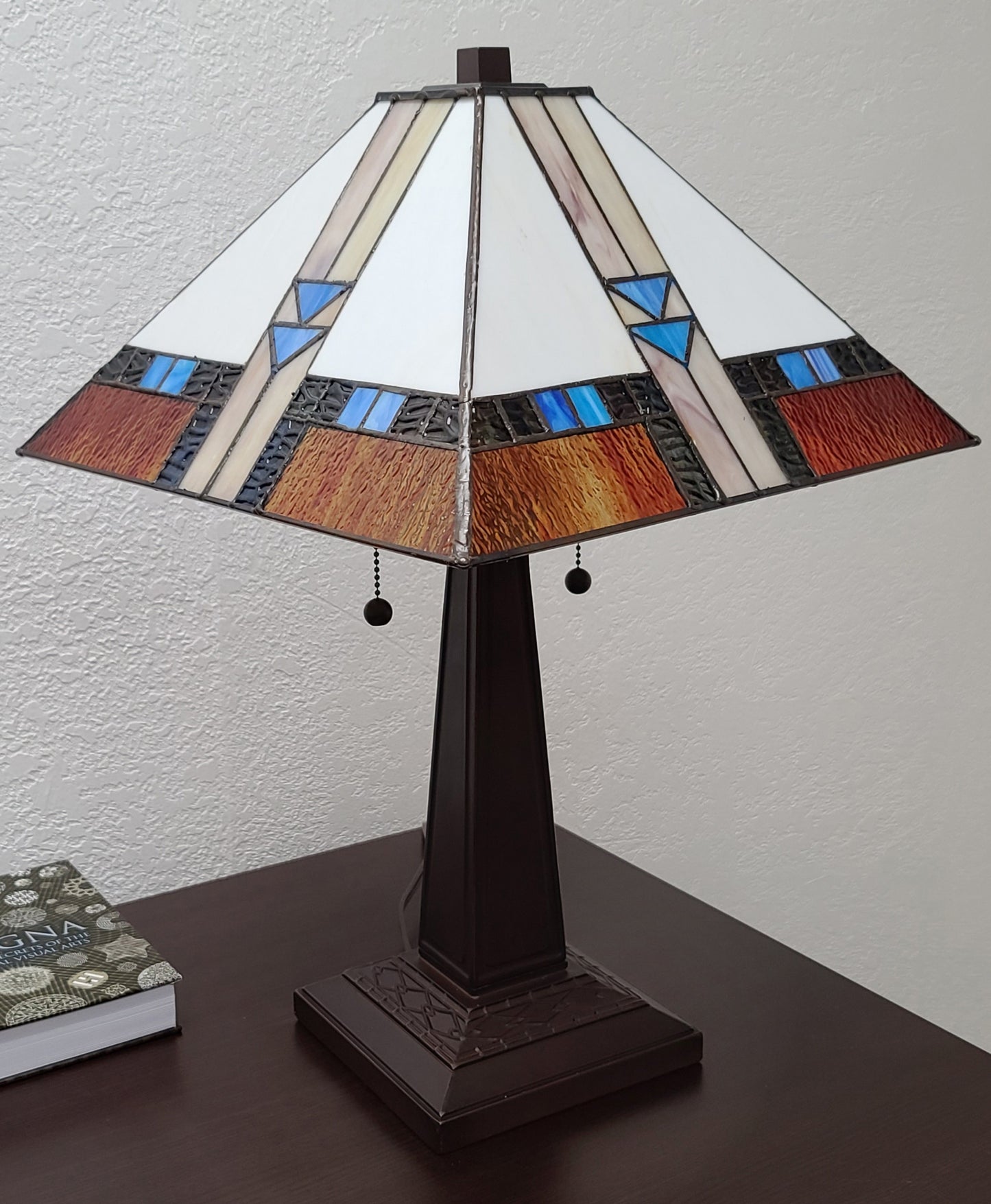 22" Dark Brown Metal Two Light Candlestick Table Lamp With Off White Empire Shade - Homeroots - Flyclothing LLC