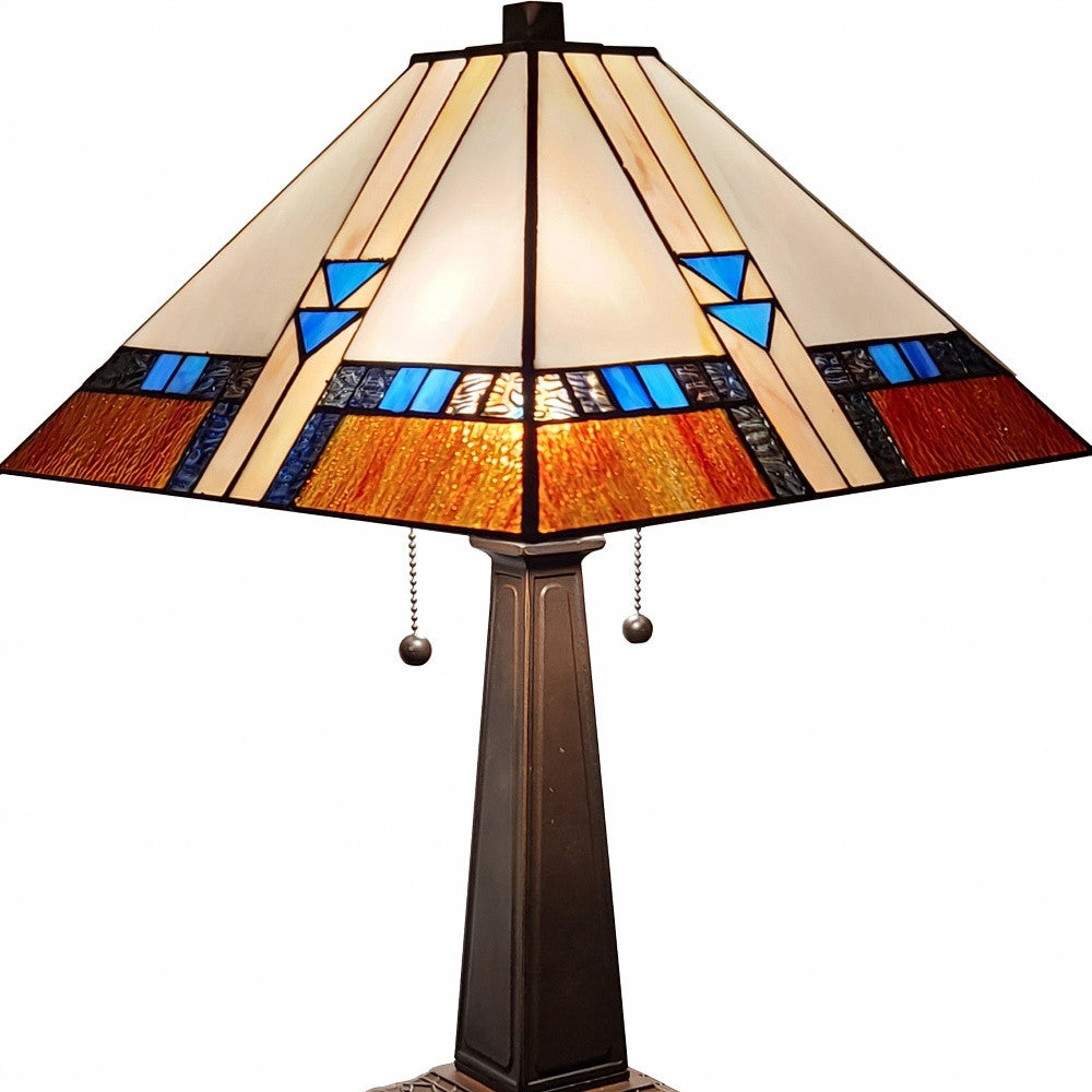 22" Dark Brown Metal Two Light Candlestick Table Lamp With Off White Empire Shade - Homeroots - Flyclothing LLC