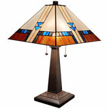 22" Dark Brown Metal Two Light Candlestick Table Lamp With Off White Empire Shade - Homeroots