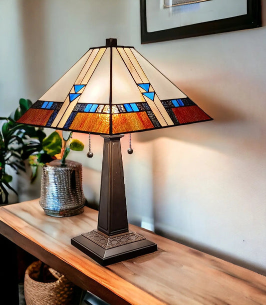 22" Dark Brown Metal Two Light Candlestick Table Lamp With Off White Empire Shade - Homeroots