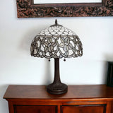 23" Dark Brown Metal Two Light Candlestick Table Lamp With White Shade - Homeroots