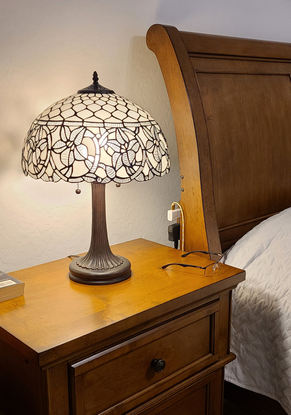 23" Dark Brown Metal Two Light Candlestick Table Lamp With White Shade - Homeroots - Flyclothing LLC