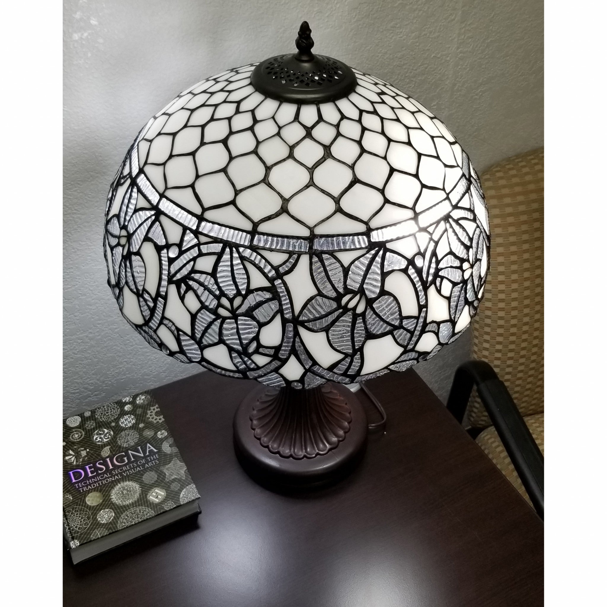 23" Dark Brown Metal Two Light Candlestick Table Lamp With White Shade - Homeroots - Flyclothing LLC