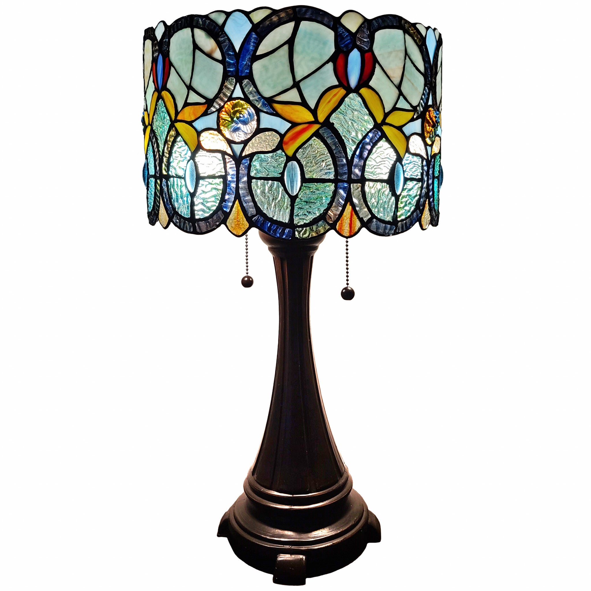 22" Dark Brown Metal Two Light Candlestick Table Lamp With Green Shade - Homeroots - Flyclothing LLC