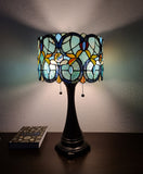 22" Dark Brown Metal Two Light Candlestick Table Lamp With Green Shade - Homeroots