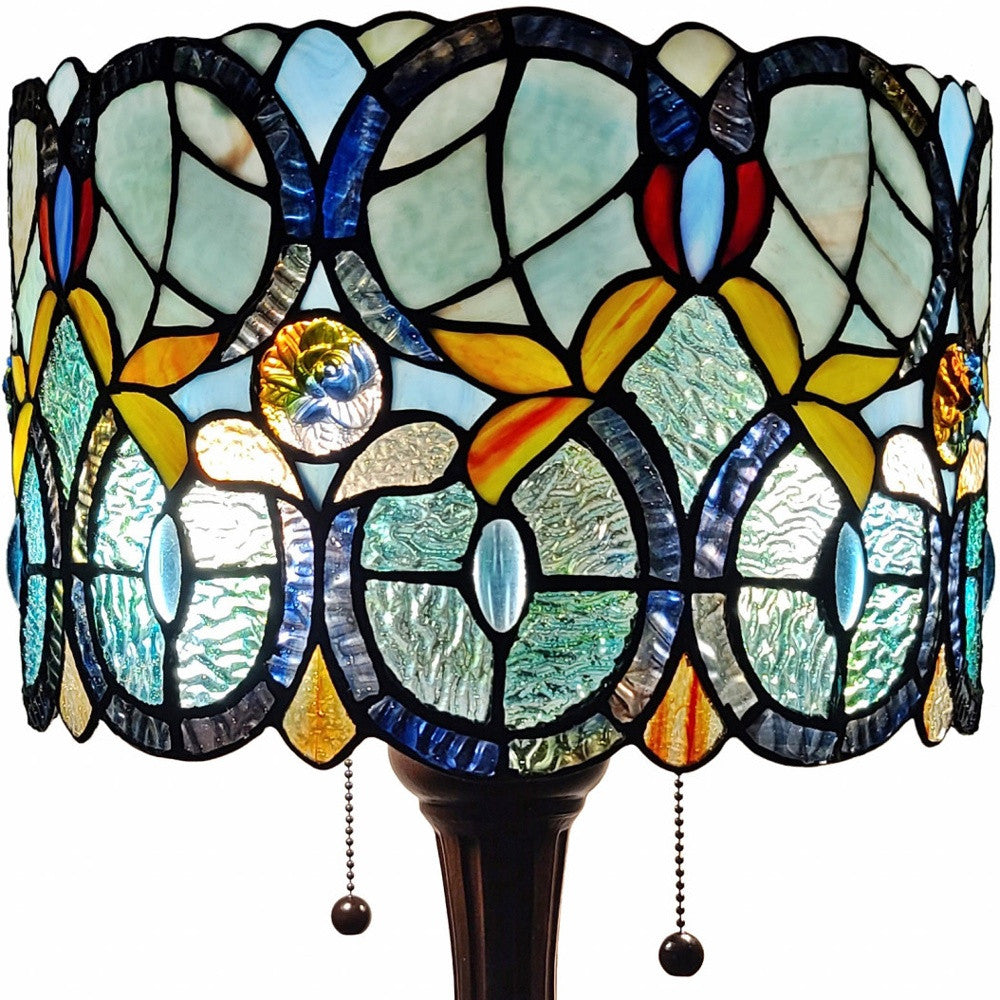 22" Dark Brown Metal Two Light Candlestick Table Lamp With Green Shade - Homeroots - Flyclothing LLC