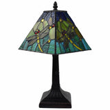 15" Dark Brown Metal Candlestick Table Lamp With Green Empire Shade - Homeroots