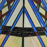 22" Dark Brown Metal Two Light Candlestick Table Lamp With Blue Empire Shade - Homeroots - Flyclothing LLC