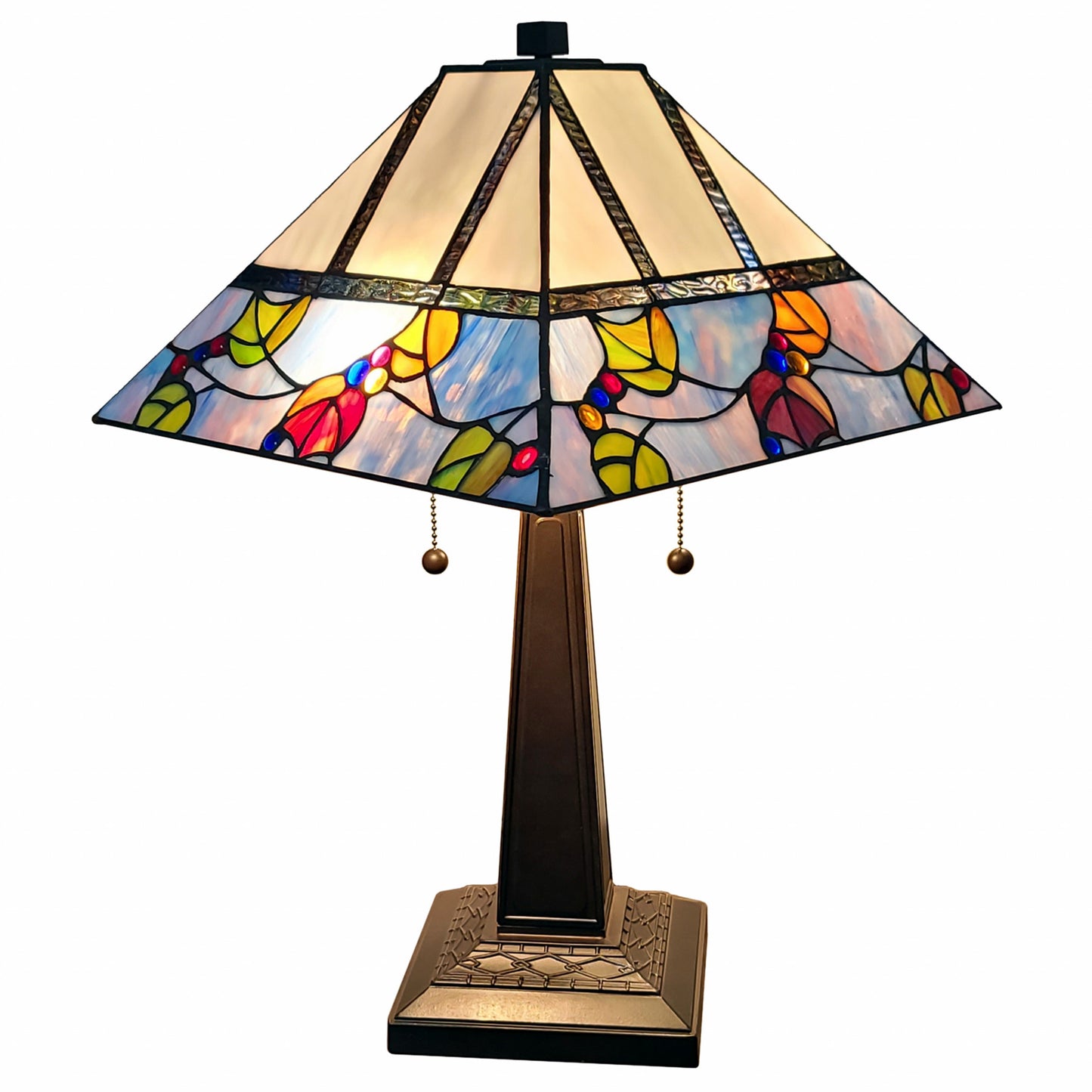 22" Dark Brown Metal Two Light Candlestick Table Lamp With White Shade - Homeroots - Flyclothing LLC