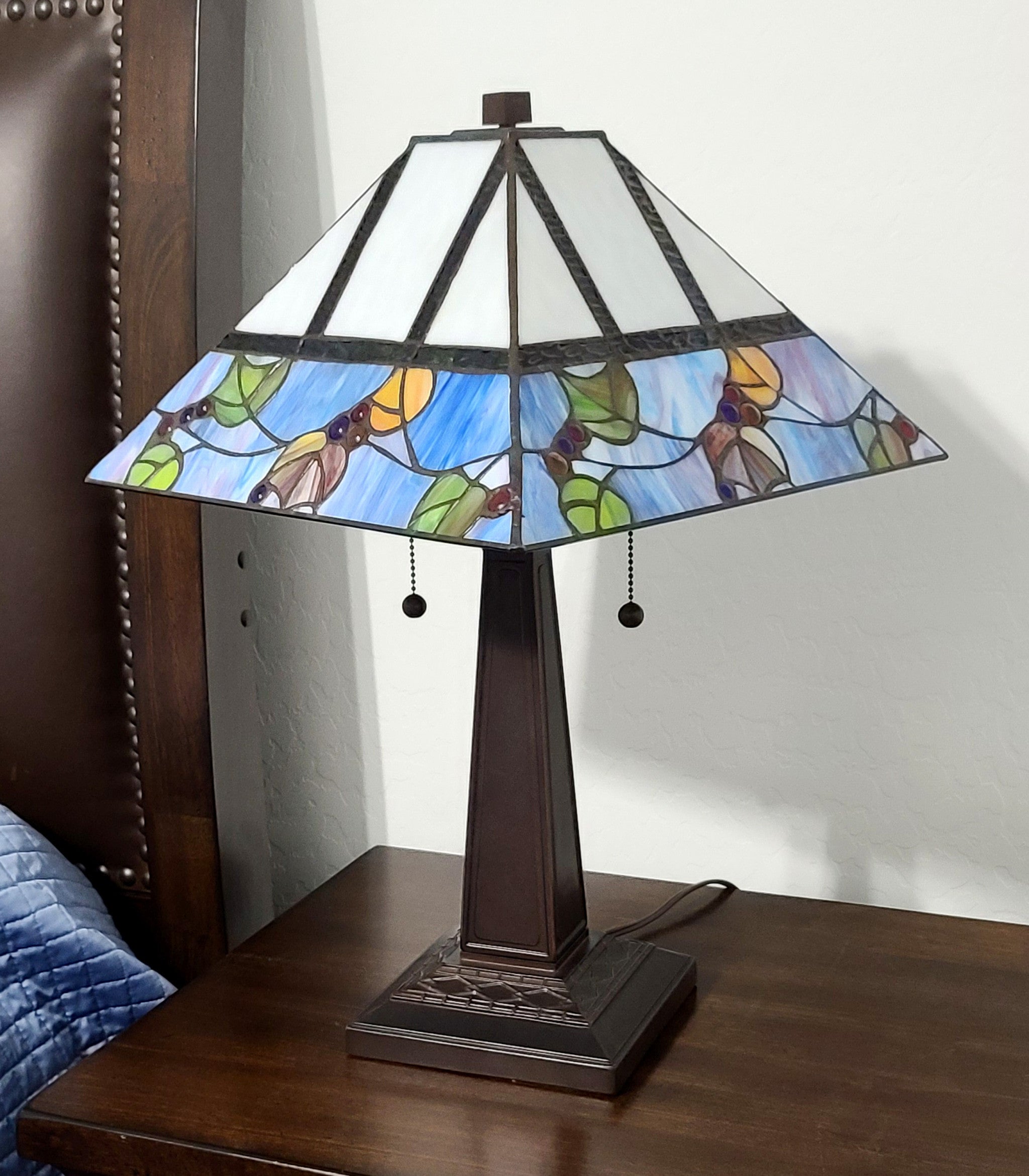 22" Dark Brown Metal Two Light Candlestick Table Lamp With White Shade - Homeroots - Flyclothing LLC