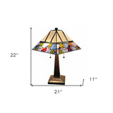22" Dark Brown Metal Two Light Candlestick Table Lamp With White Shade - Homeroots - Flyclothing LLC