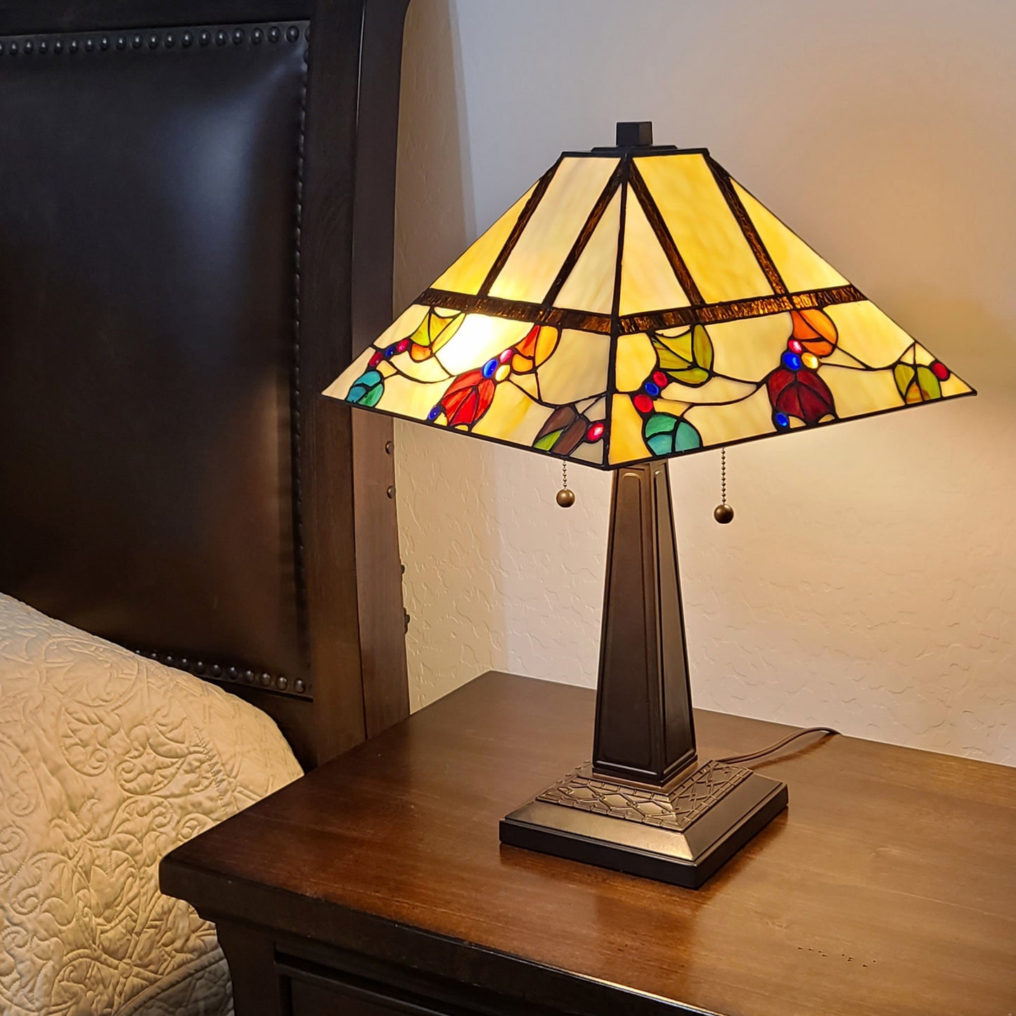 22" Dark Brown Metal Two Light Candlestick Table Lamp With White Shade - Homeroots - Flyclothing LLC