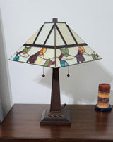 22" Dark Brown Metal Two Light Candlestick Table Lamp With White Shade - Homeroots - Flyclothing LLC