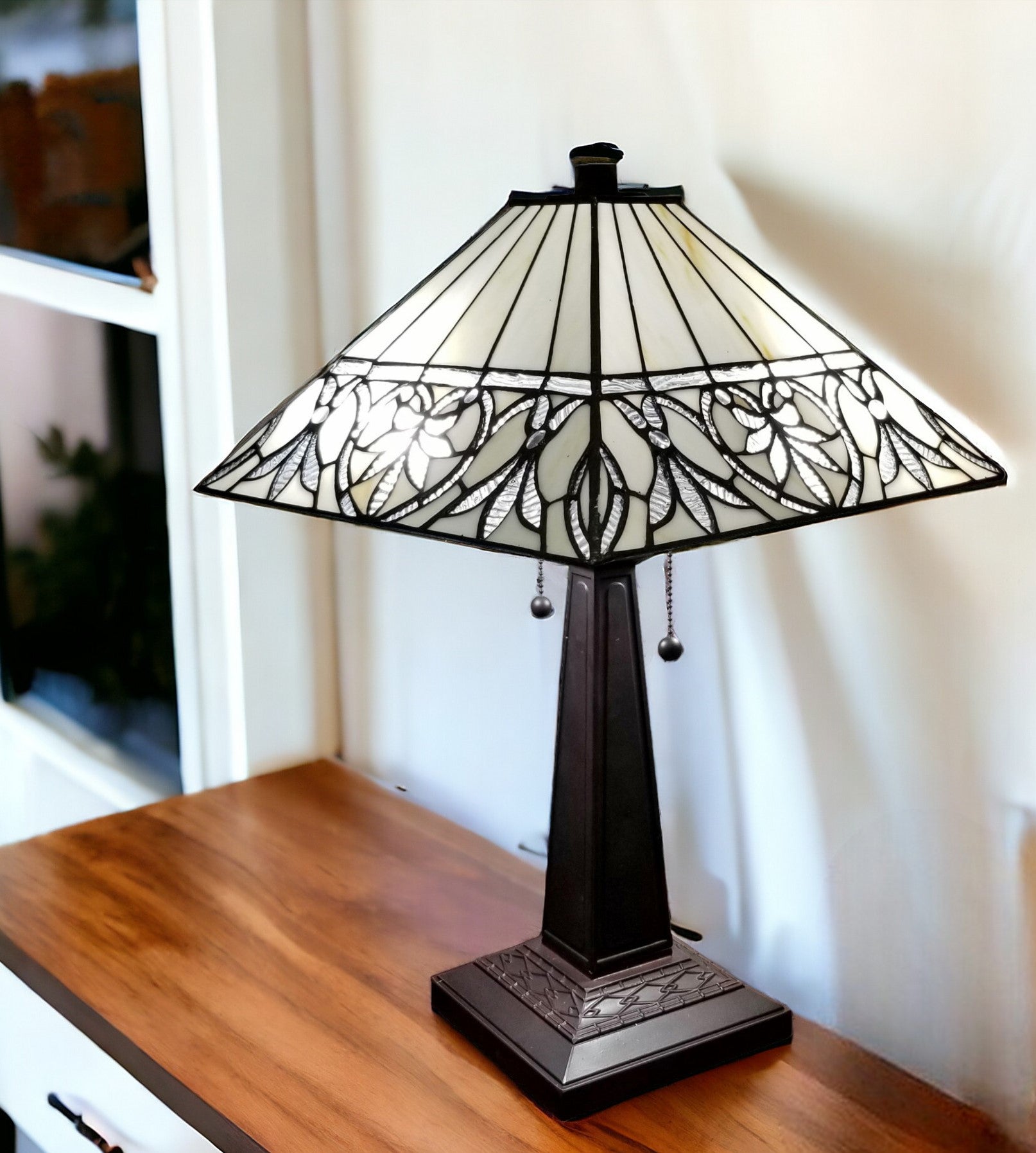 22" Dark Brown Metal Two Light Candlestick Table Lamp With White Shade - Homeroots - Flyclothing LLC