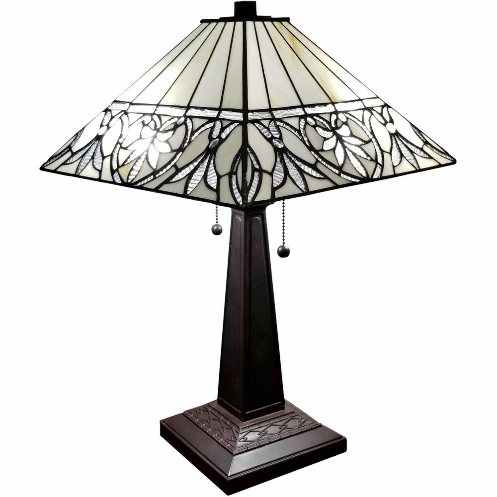 22" Dark Brown Metal Two Light Candlestick Table Lamp With White Shade - Homeroots - Flyclothing LLC