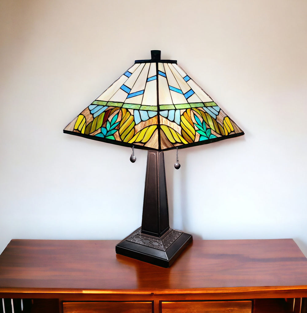 22" Dark Brown Metal Two Light Candlestick Table Lamp With White Shade - Homeroots