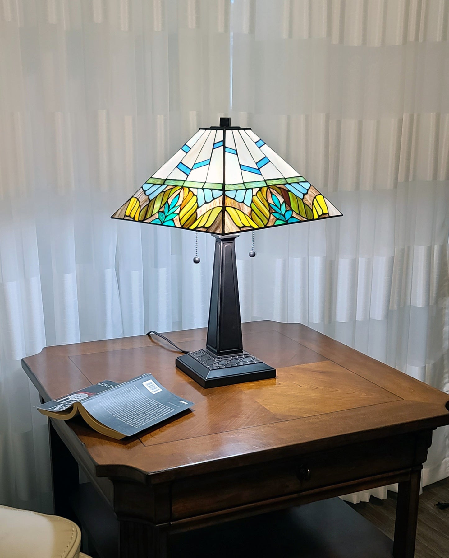 22" Dark Brown Metal Two Light Candlestick Table Lamp With White Shade - Homeroots - Flyclothing LLC