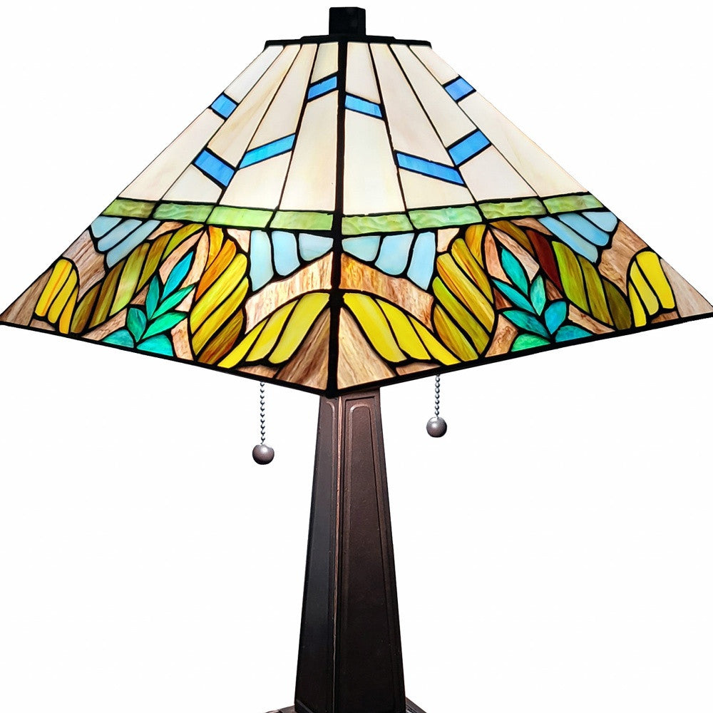 22" Dark Brown Metal Two Light Candlestick Table Lamp With White Shade - Homeroots - Flyclothing LLC