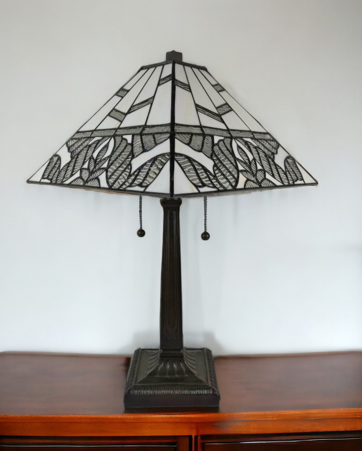 22" Dark Brown Metal Two Light Candlestick Table Lamp With White Shade - Homeroots - Flyclothing LLC