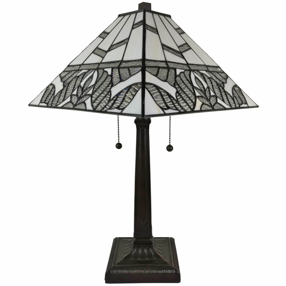 22" Dark Brown Metal Two Light Candlestick Table Lamp With White Shade - Homeroots - Flyclothing LLC