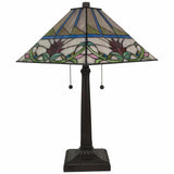 22" Dark Brown Metal Two Light Candlestick Table Lamp With White Empire Shade - Homeroots
