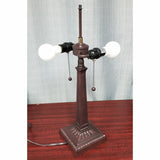 22" Dark Brown Metal Two Light Candlestick Table Lamp With White Empire Shade - Homeroots - Flyclothing LLC