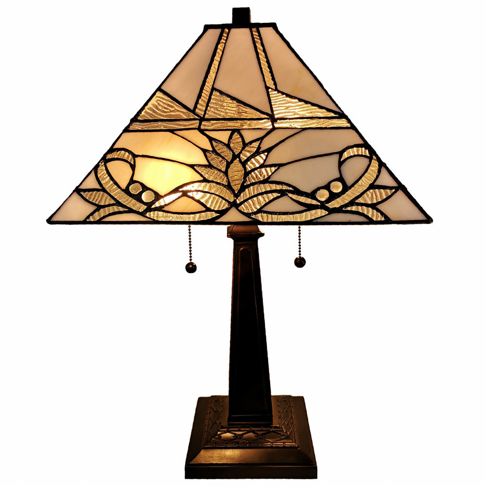 22" Dark Brown Metal Two Light Candlestick Table Lamp With White Empire Shade - Homeroots - Flyclothing LLC