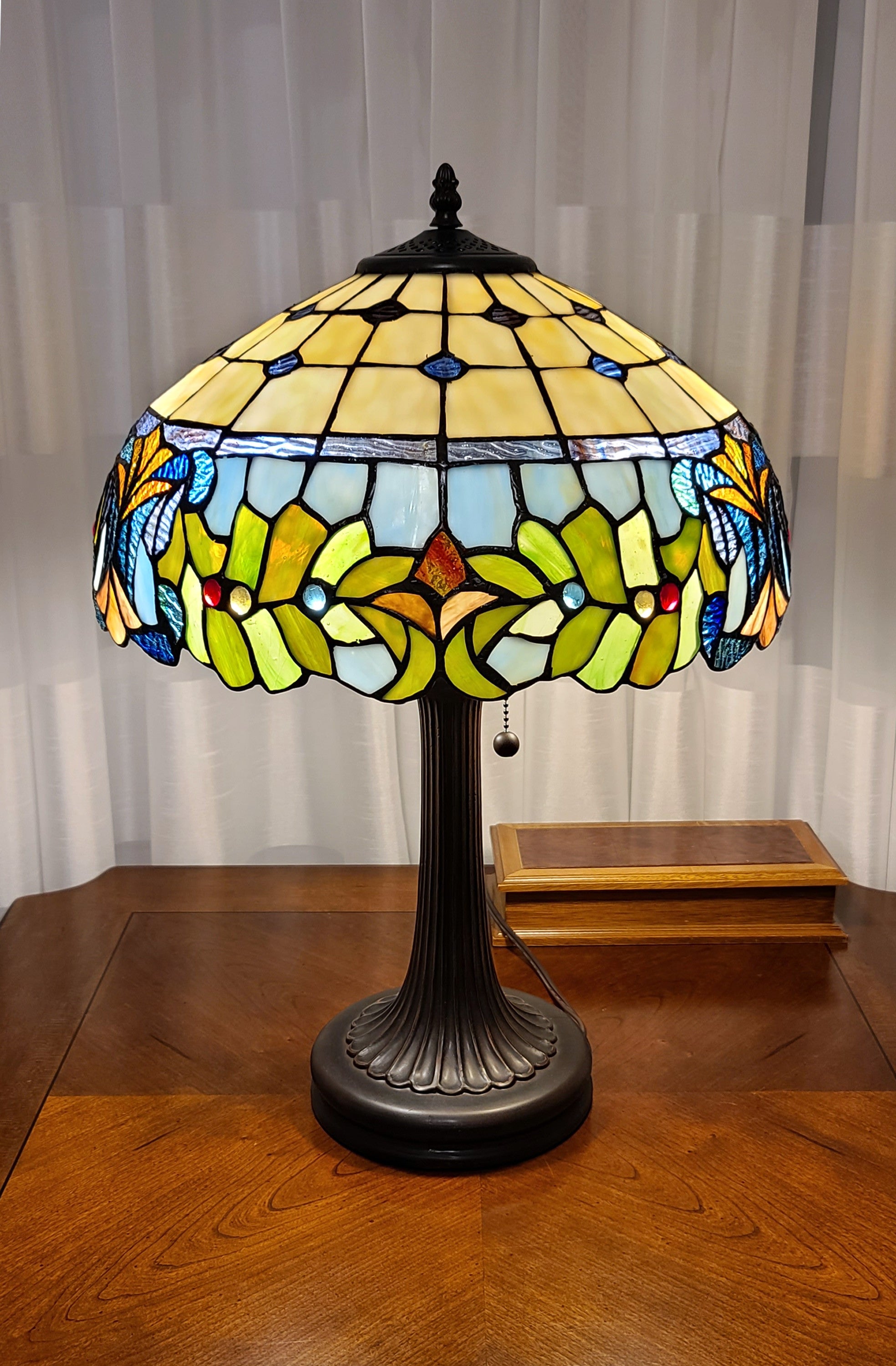 23" Dark Brown Metal Two Light Candlestick Table Lamp With Green Shade - Homeroots - Flyclothing LLC