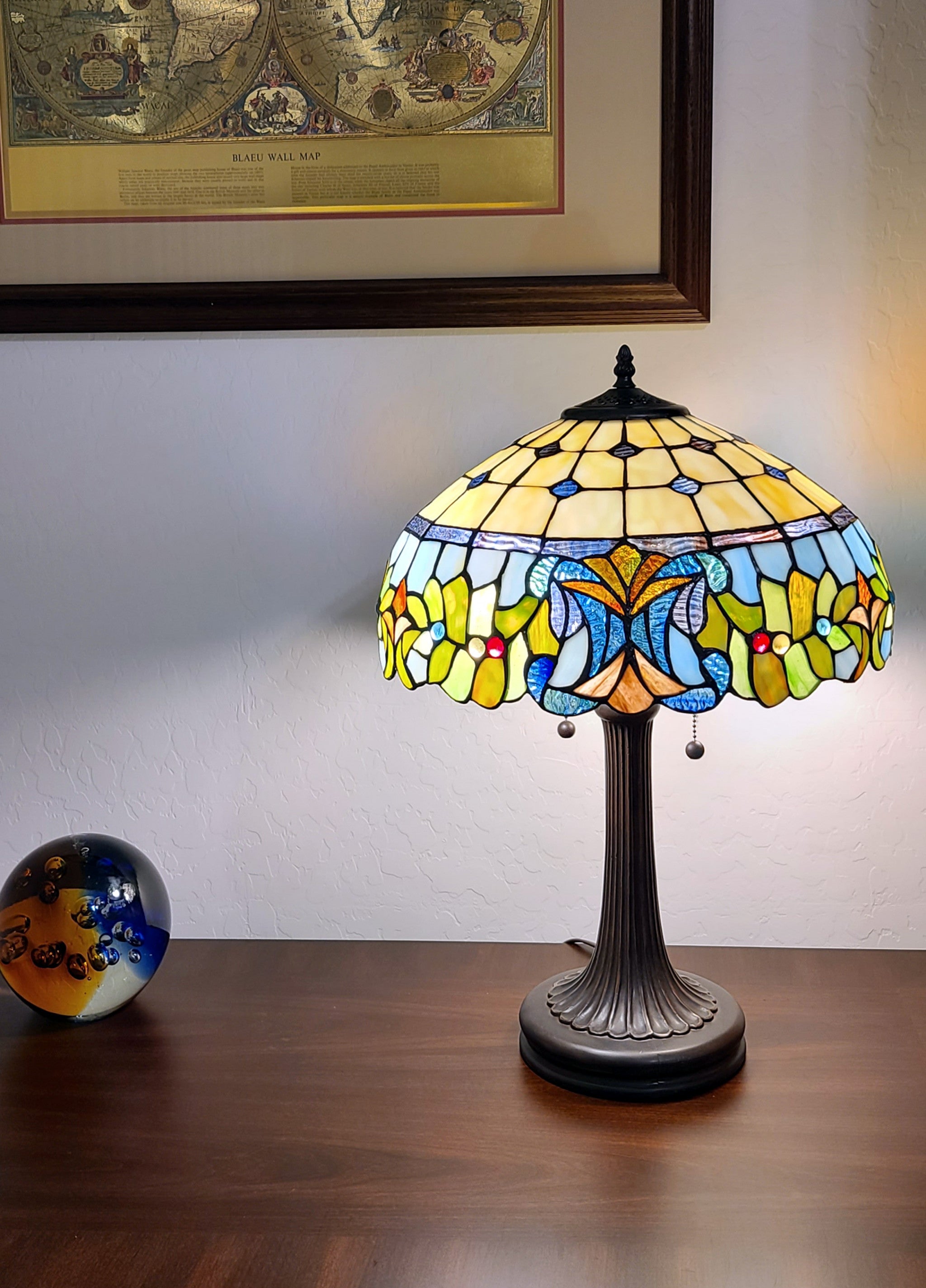 23" Dark Brown Metal Two Light Candlestick Table Lamp With Green Shade - Homeroots - Flyclothing LLC