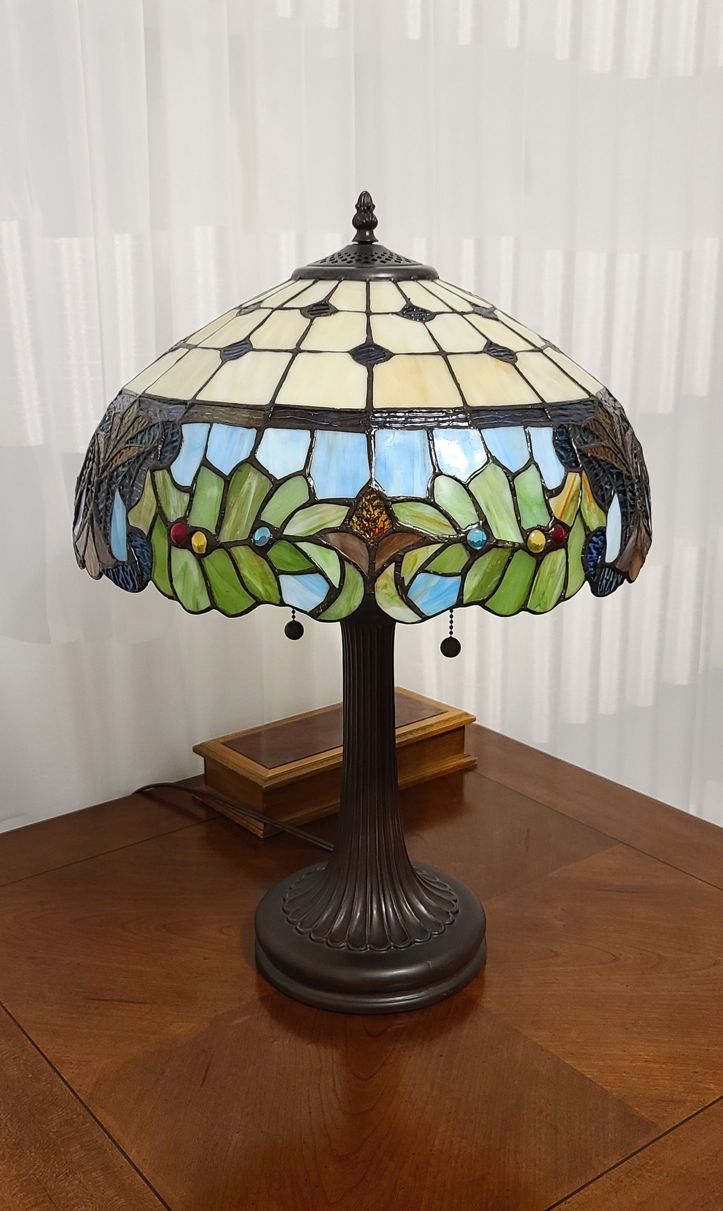 23" Dark Brown Metal Two Light Candlestick Table Lamp With Green Shade - Homeroots - Flyclothing LLC