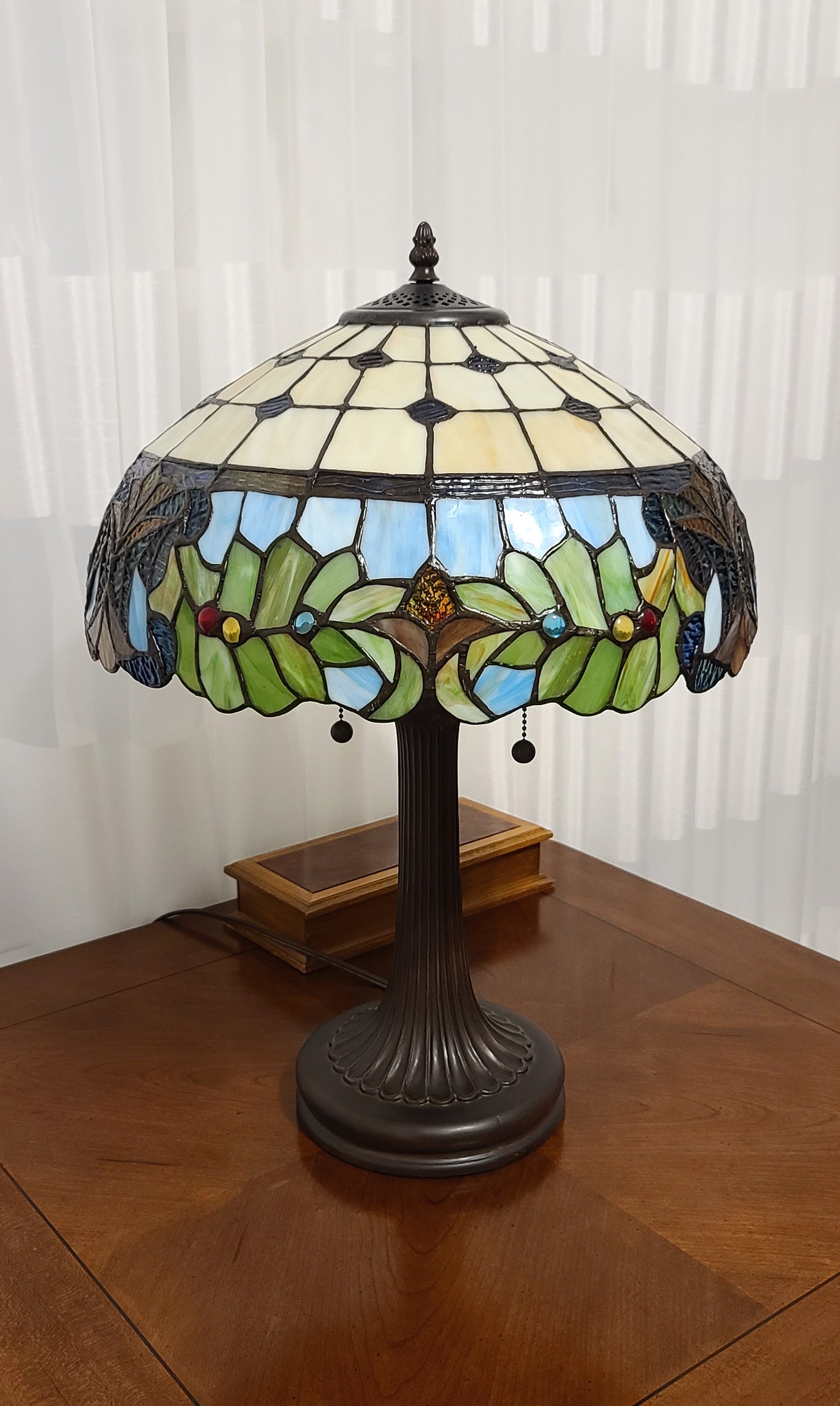 23" Dark Brown Metal Two Light Candlestick Table Lamp With Green Shade - Homeroots - Flyclothing LLC
